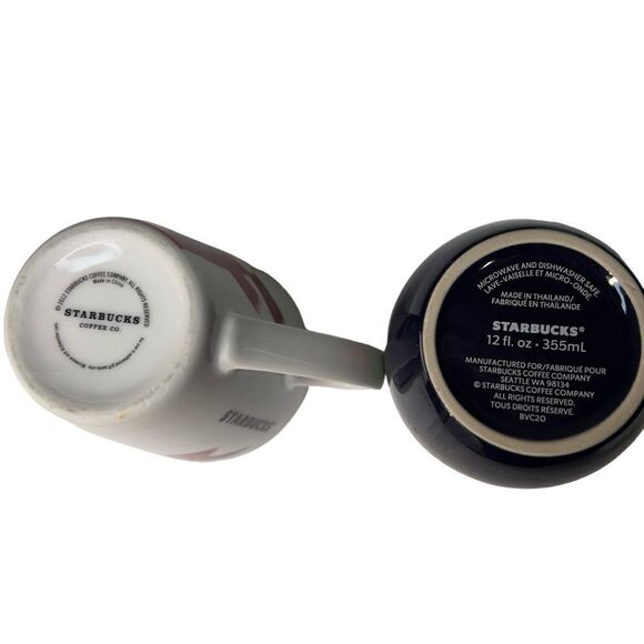 🎄2 Christmas cups!! Starbucks 2012 Christmas Red Fox with Bird & poinsettia mug - Picture 3 of 15